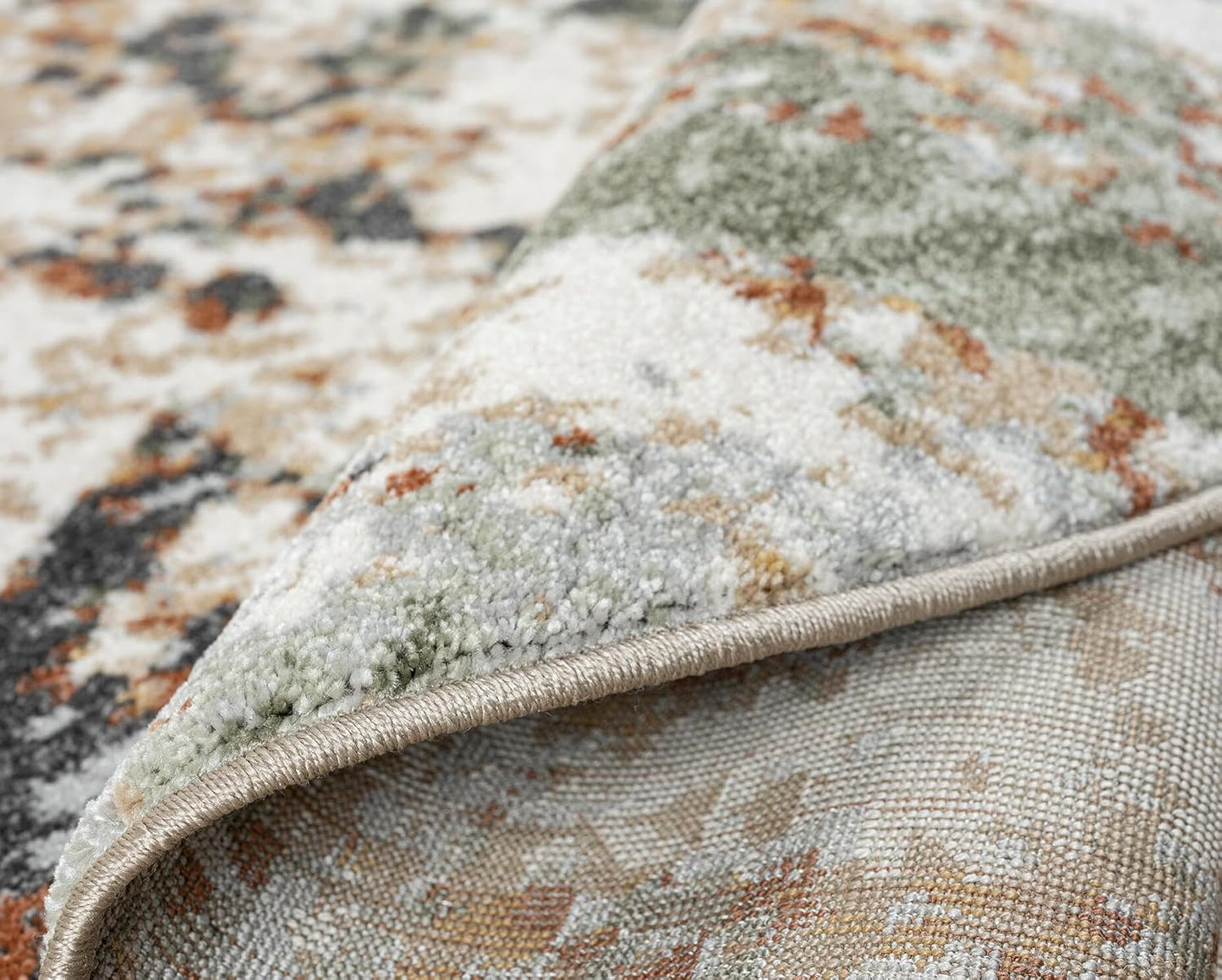 Keen Home Design Area Rugs - 5ft Round Non-Shedding, Abstract Rugs for Kitchen, Living Room, Bedroom, Dining Room, Entryway - Size: 5'3" Round, Multi