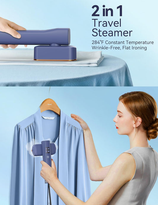 Steamer for Clothes Portable Handheld Garment Steamer,15s Fast Heat-up,100ml Water Tank,Steamer Ironing Gloves,20 Minutes of Continuous Ironing for Travel and Home