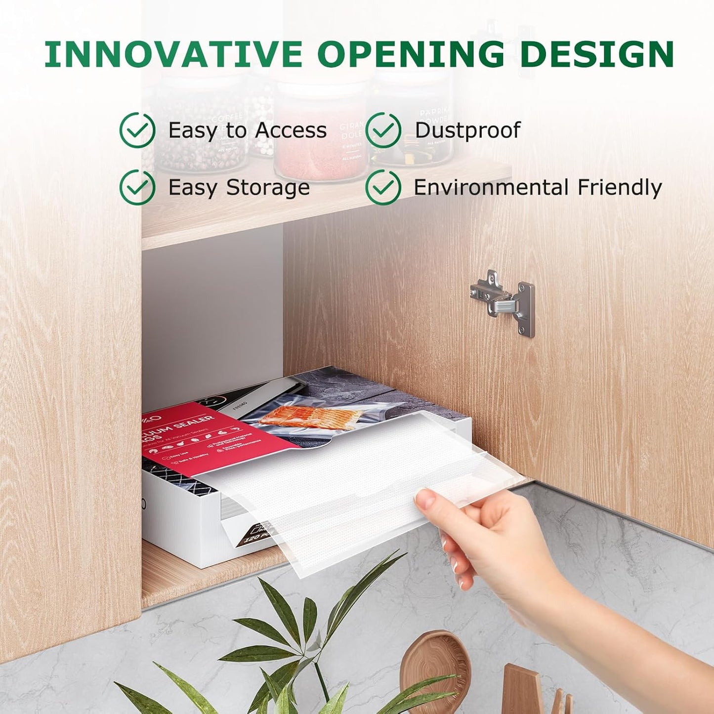 FRESKO 8"x12" Food Vacuum Sealer Bags, 120Pcs PreCut Bags for Food Vacuum Storage, Vacuum Seal Food Sealer Bags with BPA Free and Heavy Duty, Great for Sous Vide Bag Meal Prep