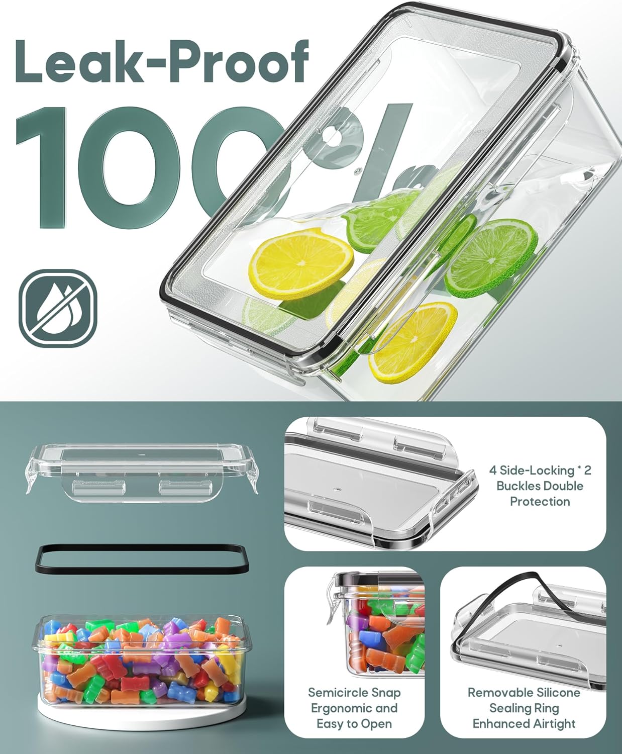 60 PCS Food Storage Containers with Lids Airtight, (30 Lids & 30 Containers) Leak proof Containers Set for Kitchen, Meal Prep, BPA-Free, PVC-Free Plastic, Microwave/Dishwasher Safe, Extra Labels & Pen