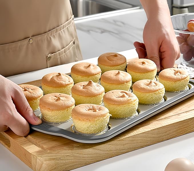 Silicone Muffin Pans for Baking with Metal Frame, 12 Cup Silicone Muffin Pan, Nonstick Cupcake Pan, BPA Free Muffin Tins Easy to Pop Cupcake Baking Pan Molds for Oven Dishwasher Safe Pink