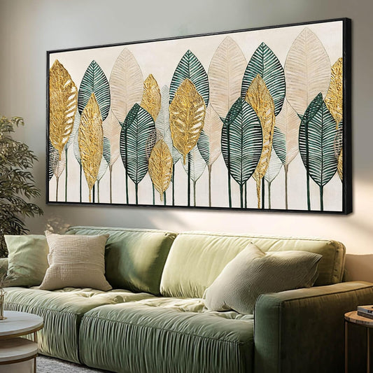 CHUDANHAO Vintage Wall Decor Gold Foil Wall Art Abstract Home Decorations Textured Artwork for Walls 24"x48" Pictures for Bedroom Office Art