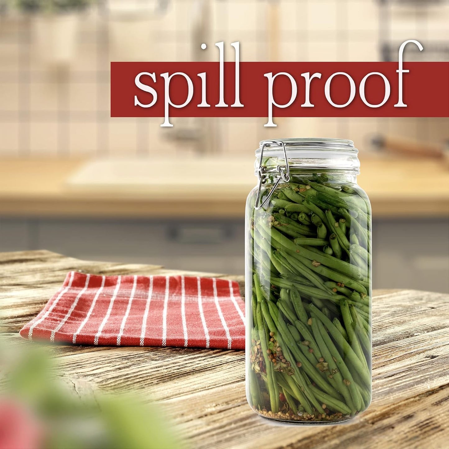 Galashield Glass Jars with Lids Food Storage Jars with Airtight Lids Leak Proof Glass Canisters Kitchen Jars [67 oz]