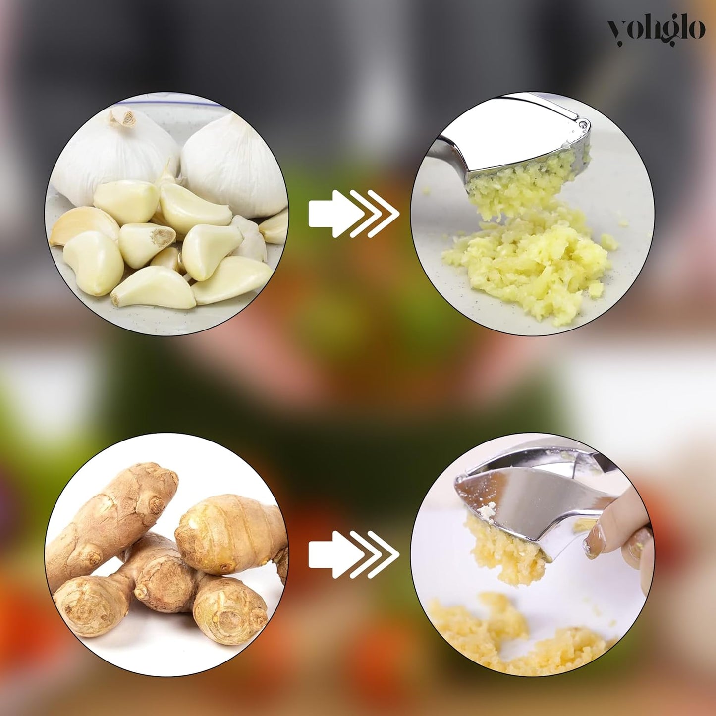 Garlic press includes cleaning brush and silicone peeler that is used for mincer/grater/smasher/crusher. Essential Kitchen Utensil for Effortless prep for home and kitchen must haves.