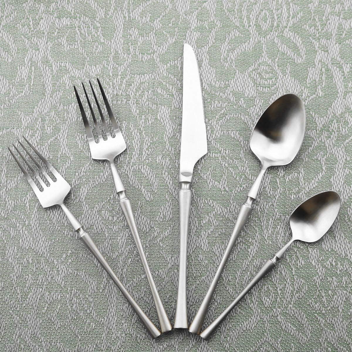 Gugrida Unique & Beautiful Flatware Set - 5 Piece Iridescent Silverware Sets | 18/10 Stainless Steel Reusable Cutlery Set | Utensils Service For 1 with Dessert Fork, Knife, Spoon, Dinner Fork
