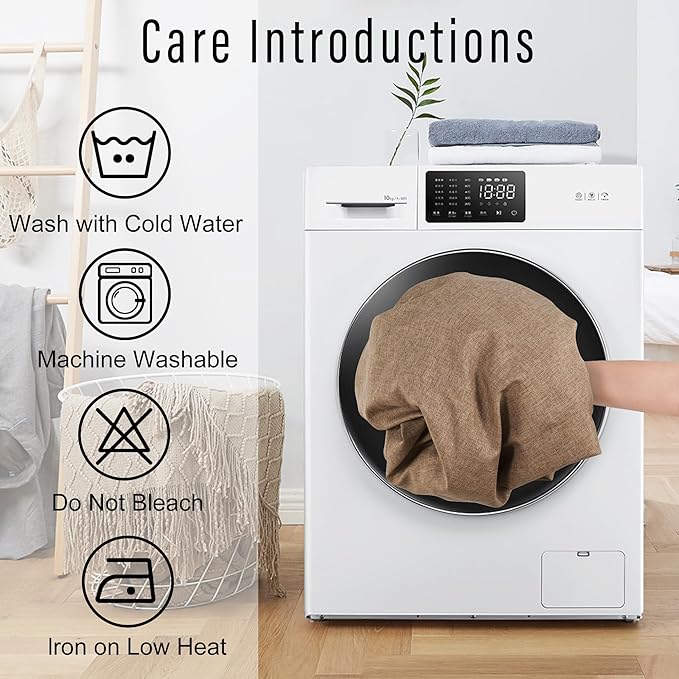 DWCN Square Faux Linen Tablecloth - Textured Waterproof Spill-Proof Wrinkle and Stain Resistant Table Cloth Decorative Fabric Farmhouse Table Cover for Kitchen Dining Party, 54 x 54 Inch, Khaki