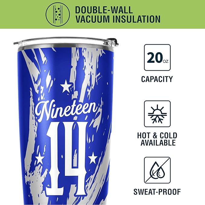 Phi Beta Sigma Fraternity Paraphernalia - Official Vendor - 20 oz Stainless Steel Insulated Sublimation Tumblers - Dove - Greek Letters