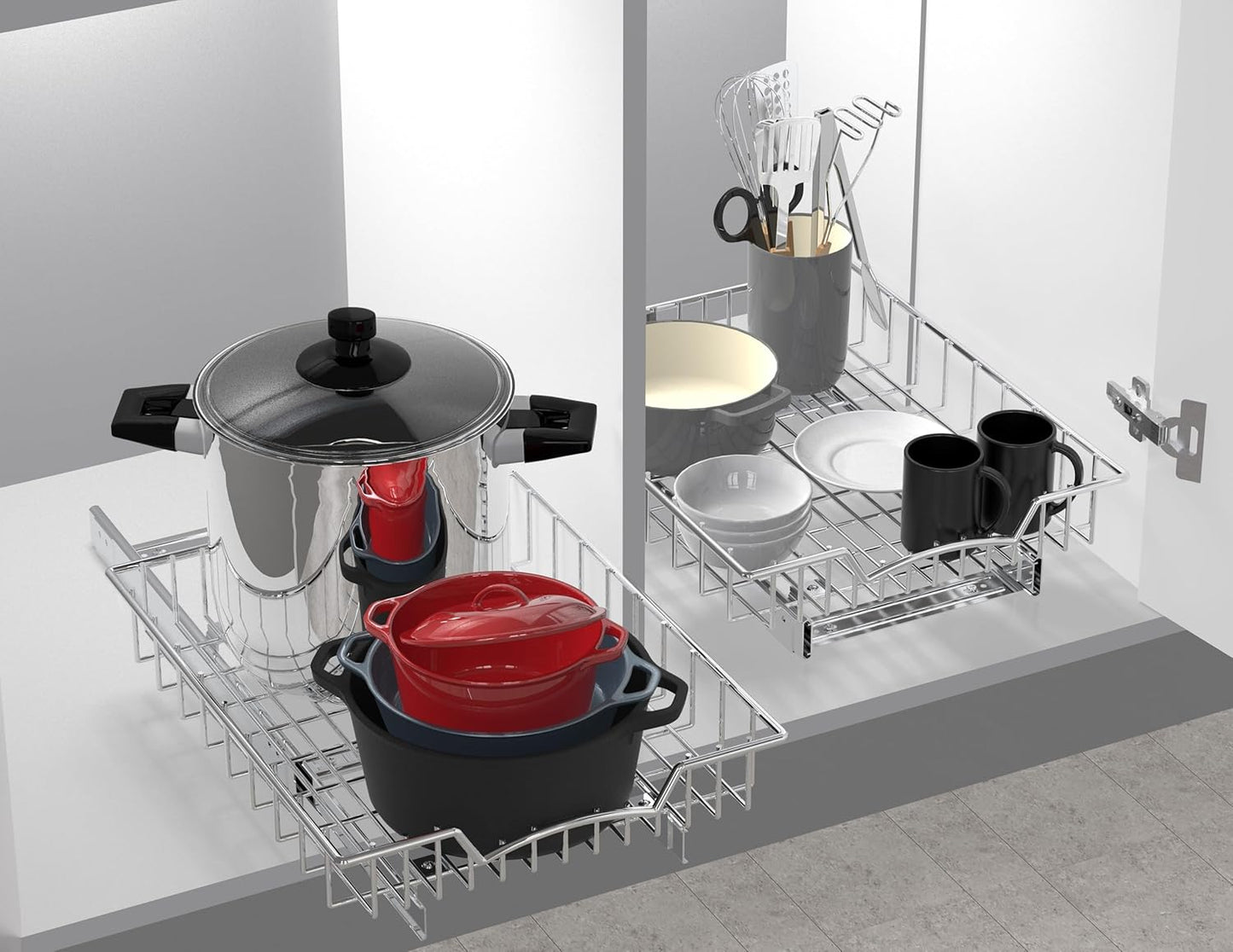 Simple Houseware Under Cabinet Pull Out Sliding Shelf Drawer Organizer, 17" D x 13" W