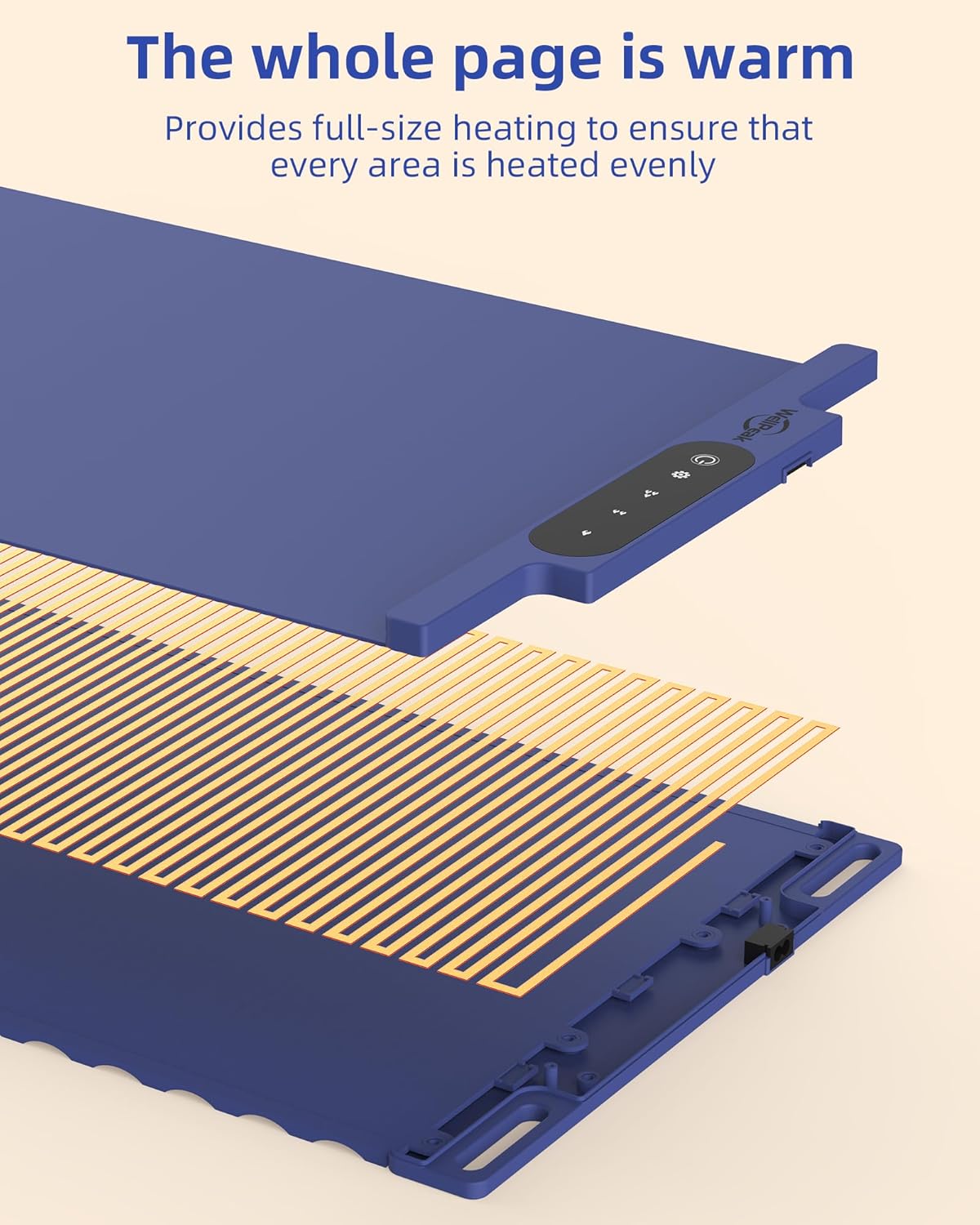 Electric Warming Mat for Food (2-Pack)- Full Surface Fast Heating Silicone Warmer Tray with 3-Level Temperature, Auto-Off, Raised Feet for Table Protection for Gatherings, Parties, Home Buffets, Blue