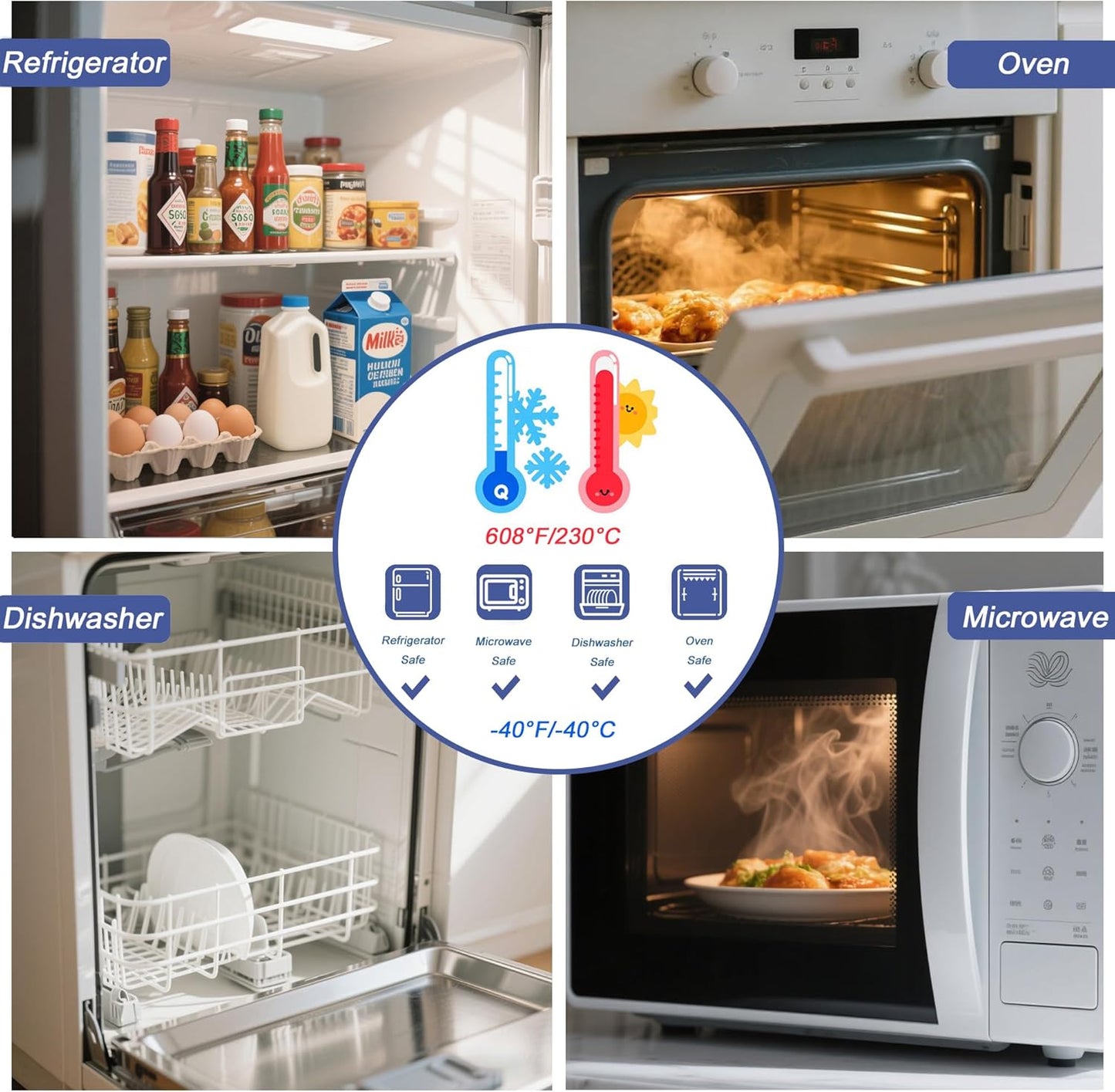 Reusable Nesting Silicone Food Storage Containers, Set of 3 Lunch Box Bento with Lids, Airtight Snack Container, BPA Free, Dishwasher Microwave Oven Freezer Safe (6.7oz, 10oz, 20oz) (Royal Blue)