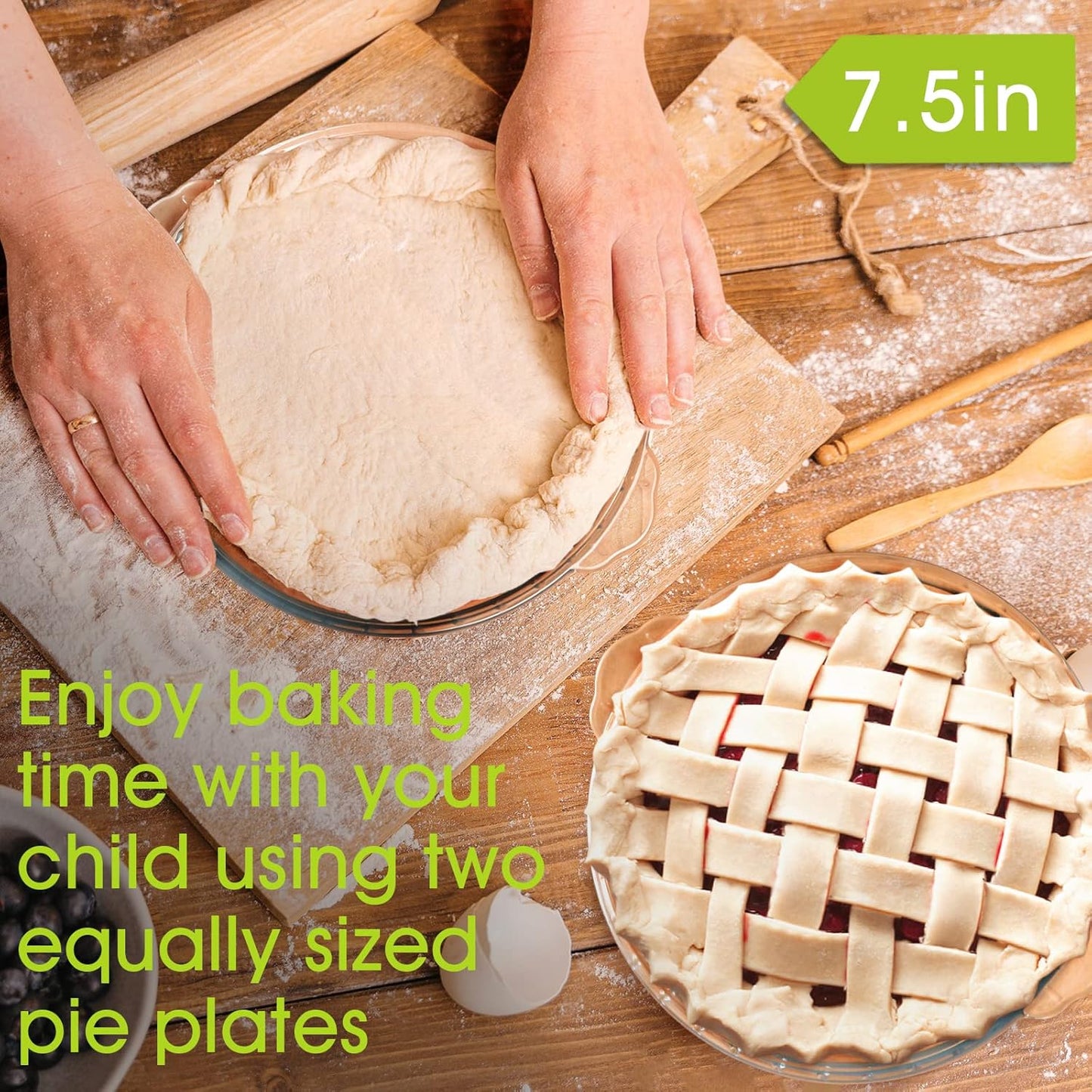 ZYER Glass Pie Plate 18.8oz Small Pie Dish Small Pie Pan for 1~2, Glass Pie Dish for Baking, 7.5 Inch 2pack