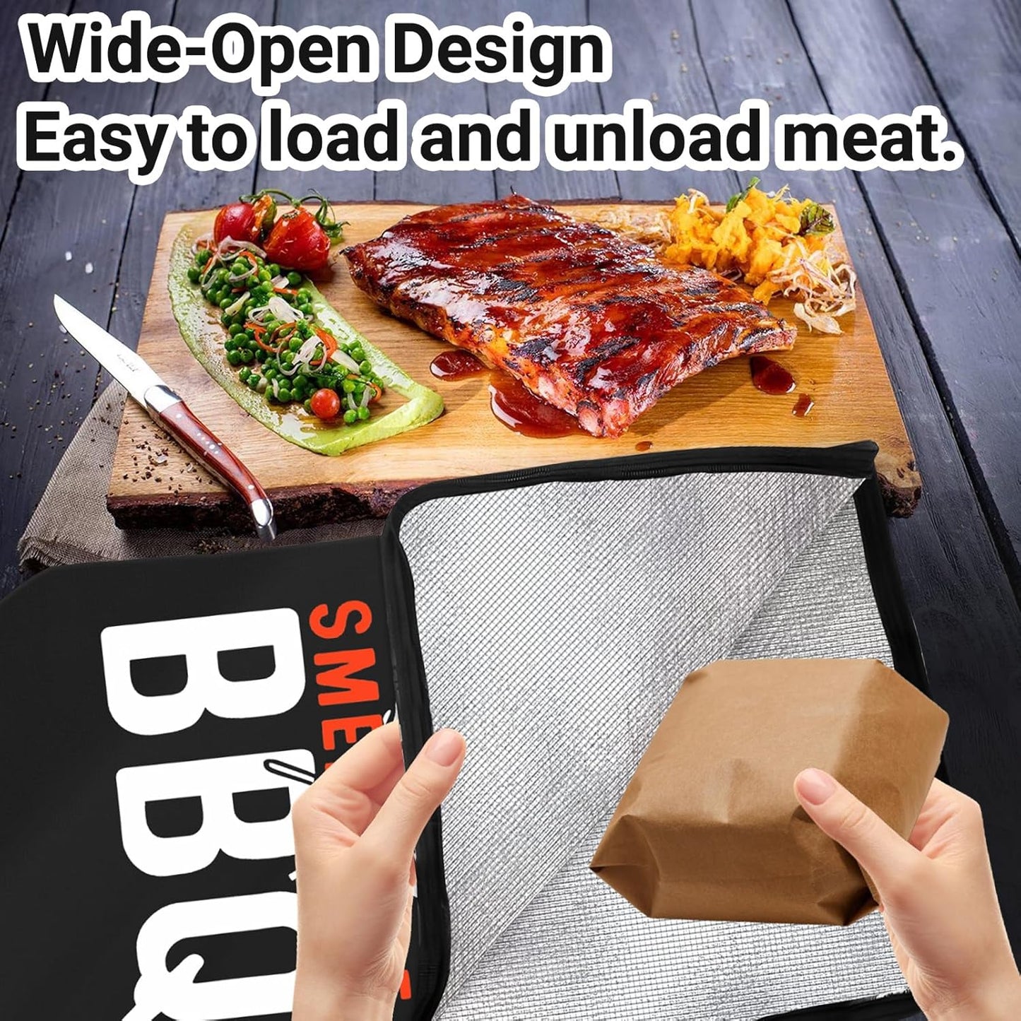 21in Brisket Blanket & Meat Resting Bag – Insulated BBQ Blanket for Resting Meat | Heavy-Duty Smoker Accessory for Brisket, Pork Shoulder, Smoked Turkey | BBQ Gifts for Men & Meat Lovers