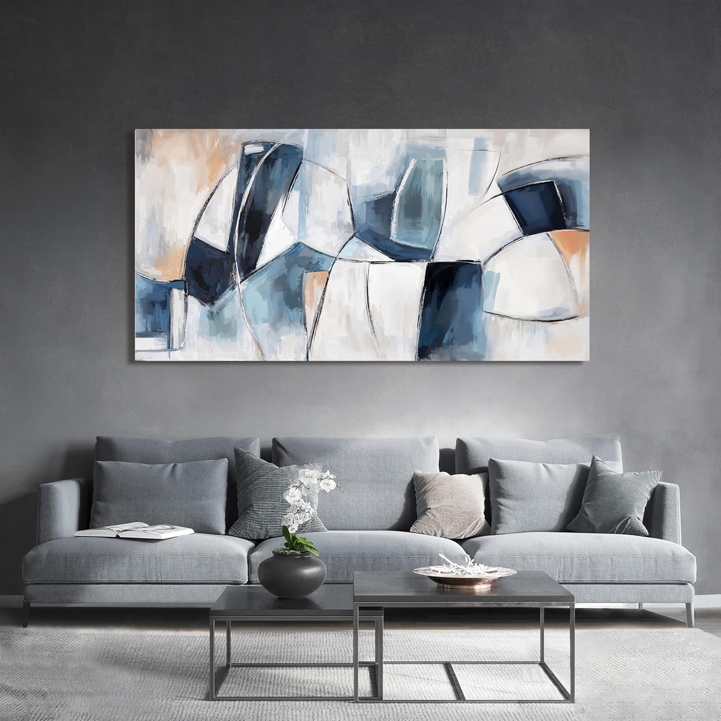 Abstract Canvas Wall Art Decor Modern Large Wall Art for Living Room Abstract Canvas Art Wall Decor Pictures Oversized Colorful Wall Art Prints Artwork for Walls Bedroom Office Home Decor 29"X58"
