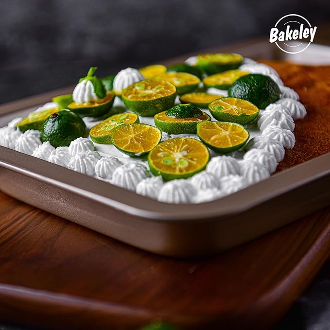 10-Inch Nonstick Shallow Cake Pan, Rectangle Bread Loaf Pan, Baking Sheet Set of 2