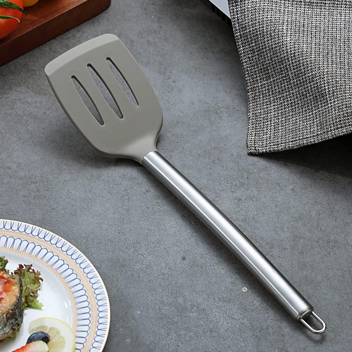 Berglander Spatulas, Non-stick Silicone Slotted Turner Turner For Cooking, Kitchen Spatula Barbecue Spatulas, Dishwasher Safe, Easy to Clean