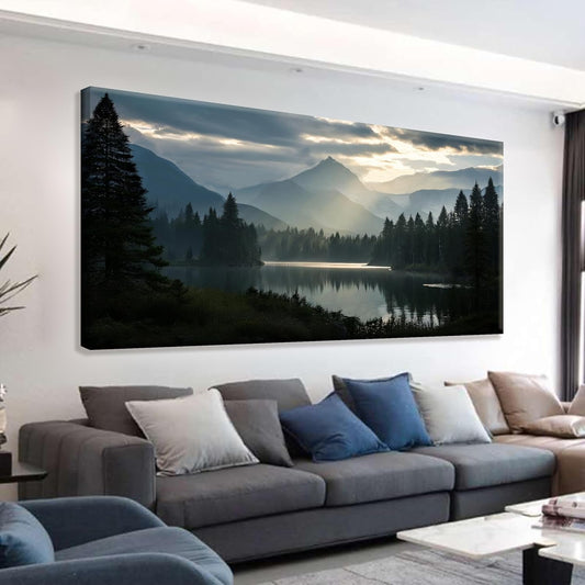 Wall Art For Living Room Large Size Canvas Art Wall Decor For Office Modern Bedroom Decorations Forest River Landscape Pictures Paintings Artwork Wall Mural Aesthetic Artwork 29x58 In