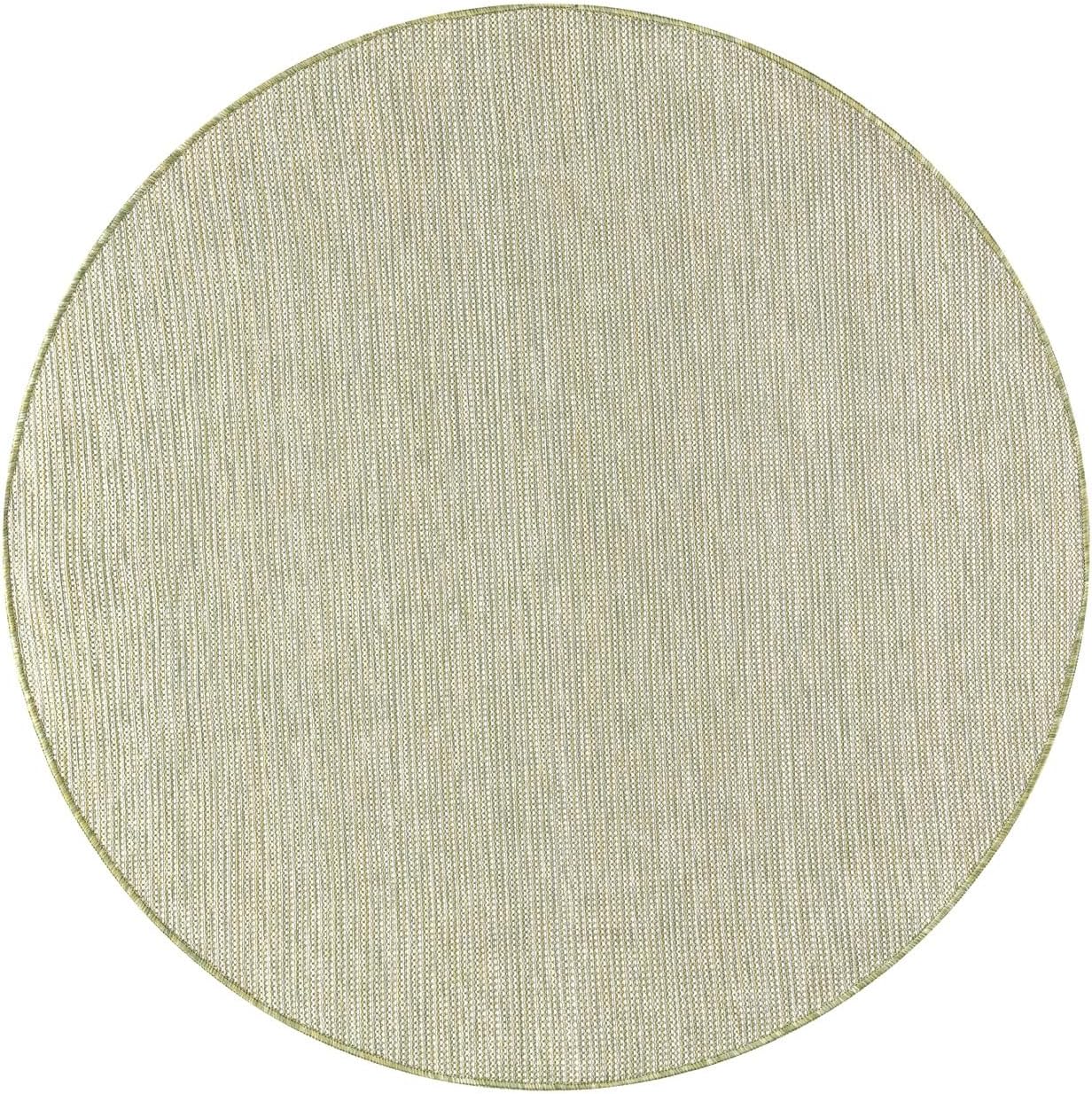 Keen Home Design Terrace Outdoor Round Rug - 8ft Round Washable Indoor/Outdoor Rug for Patio, Kitchen, Balcony, Beach, Garden, Deck and Porch, Size: 7'7" Round