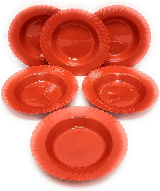 Mintra Home Curly Collection (9in Shallow Bowl 6pk, Red)