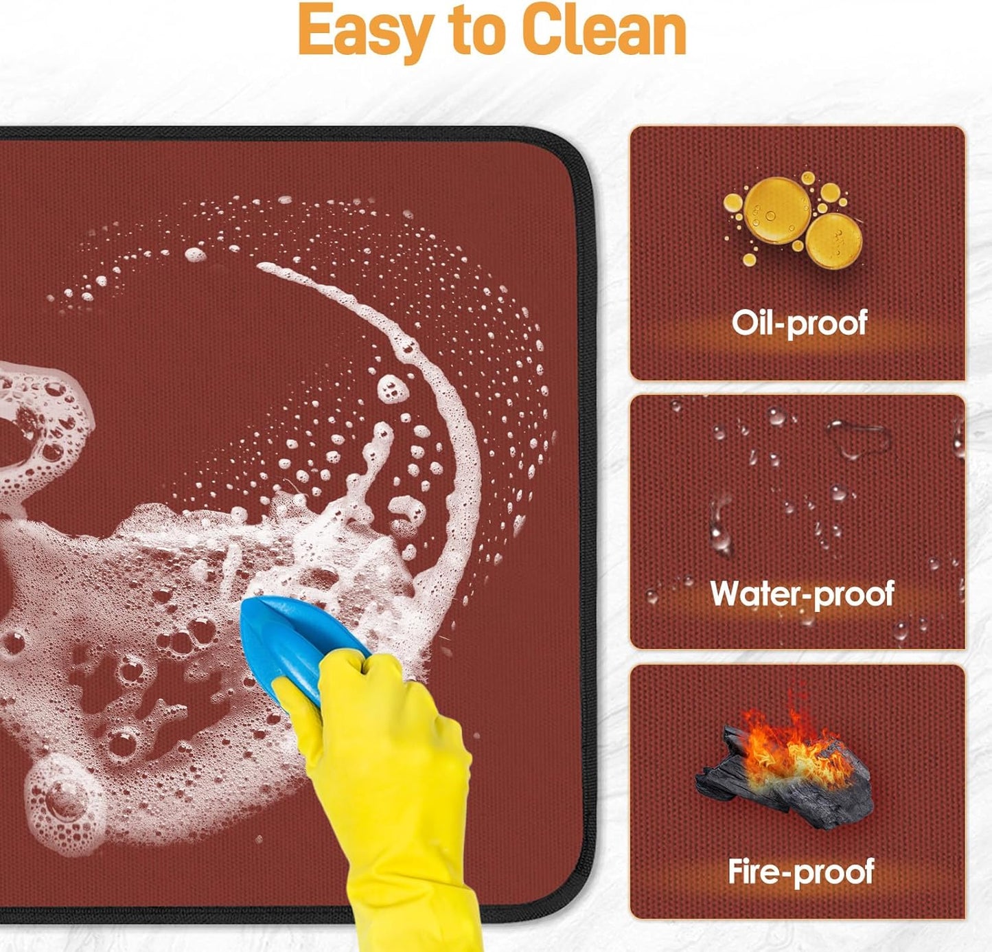 Heat Resistant Mats for Countertop - Firproof 15x18 in Heat Resistant Mats for Air Fryer - Kitchen Countertop Protector for Air Fryer, Coffee Maker, Stand Mixer, Toaster, Oven 2PCS - Red