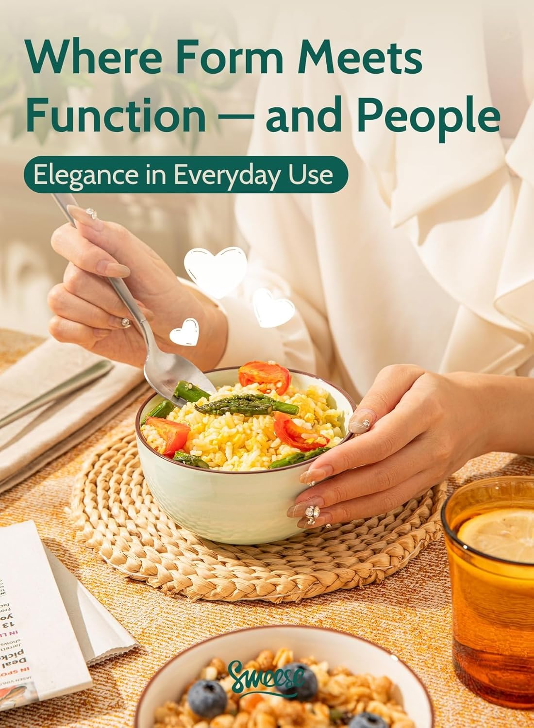 Sweese 10 Oz Ceramic Ice Cream Bowls, Set of 6, Dishwasher Microwave Safe Dessert Bowls in Assorted Cool Colors