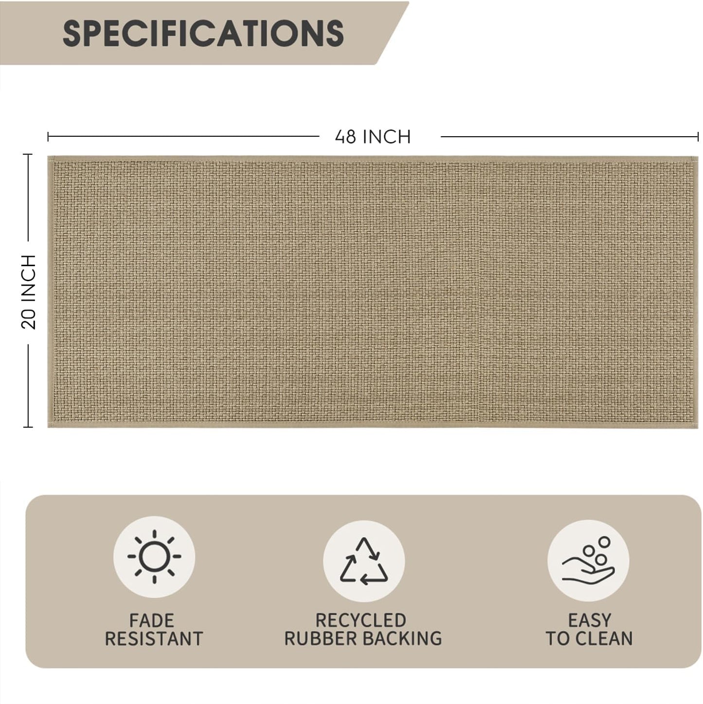 Artoid Mode Washable Non Slip Rubber Backing Kitchen Rugs Doormat, Absorbent Kitchen Floor Mats Front of Sink Kitchen Mats for Floor Home Decor 20x48 Inch