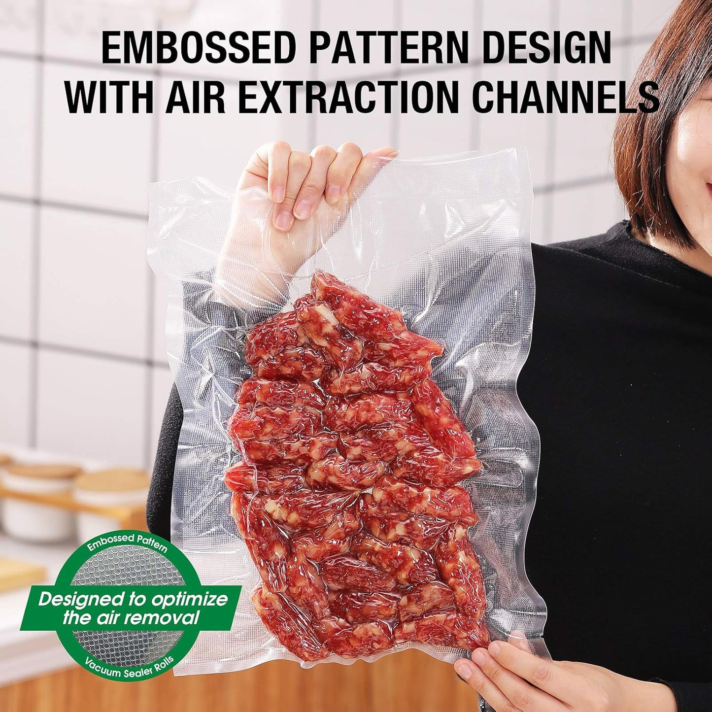 MAGIC SEAL Vacuum Sealer Bags 11”x 16.4' 4 Rolls, Textured Food Storage Bags for Meal Prep & Sous Vide, Commercial Grade BPA Free Seal Rolls, Not Compatible with MAGIC SEAL MS175 Sealers