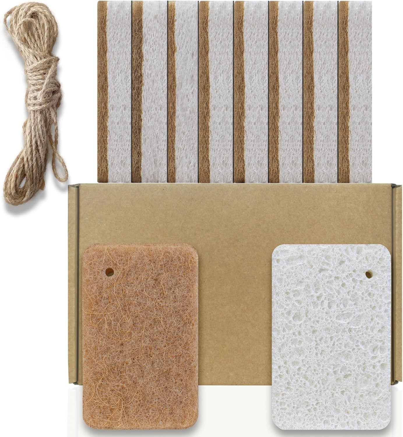 Kitchen Biodegradable Compostable Cellulose Sponges - Pack of 10 Eco Friendly Sponge