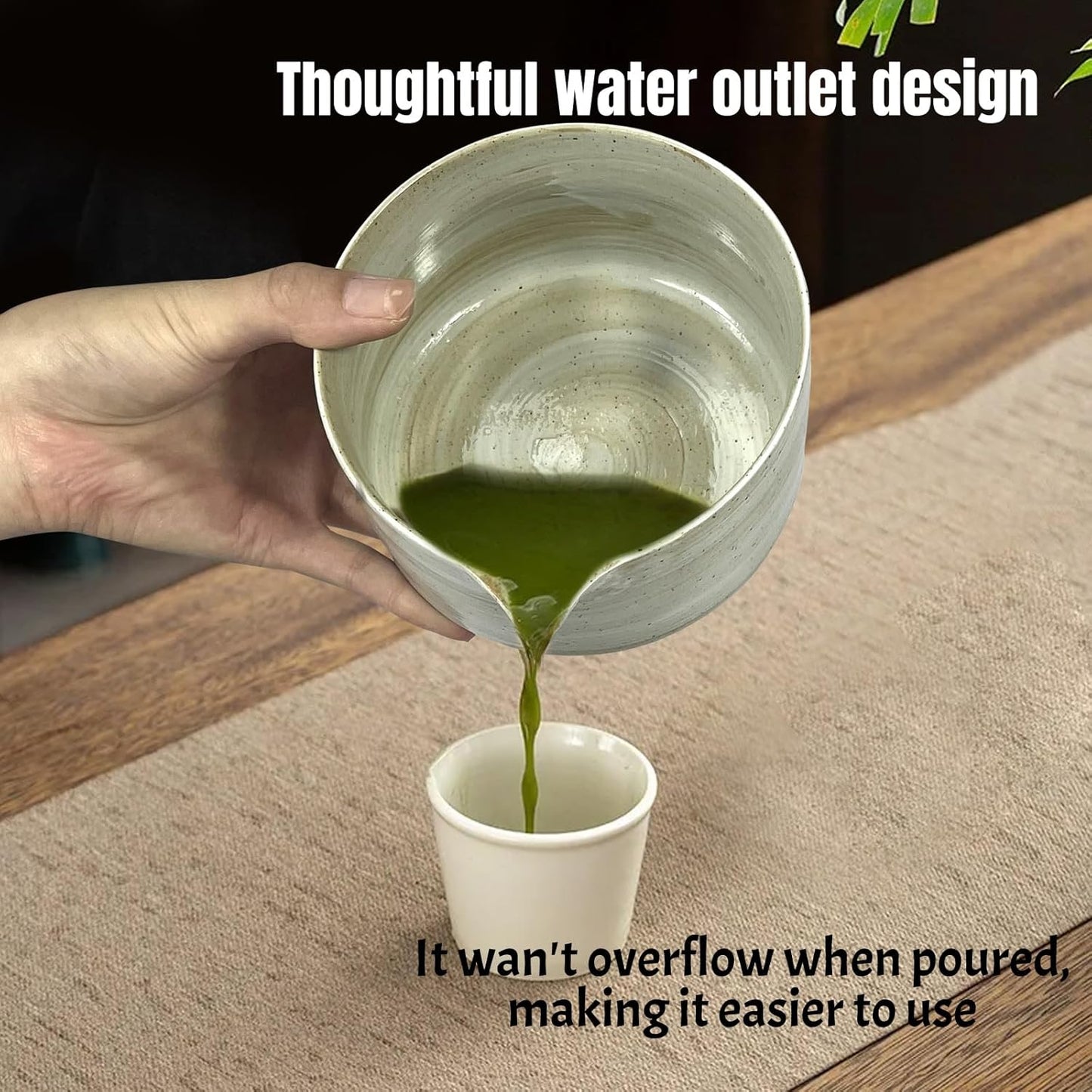 Matcha Whisk Set 6 pc Kit - Traditional Japanese Chasen, Bamboo Whisk Holder, Ceramic Bowl with Spout, Sifter & 2 pc Spoons - matcha kit set, Gift for Matcha Tea Lovers(Gray)