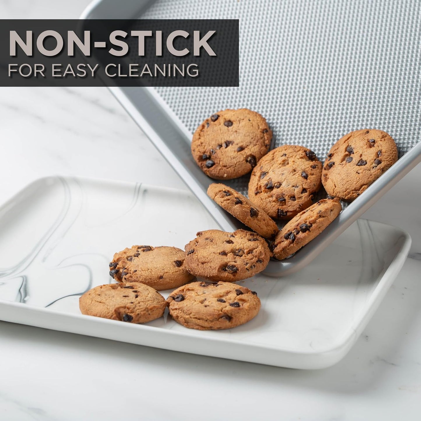 Country Kitchen Nonstick Stackable Bakeware Set - Durable, Easy Release Baking Set, Taupe, 6 Pcs