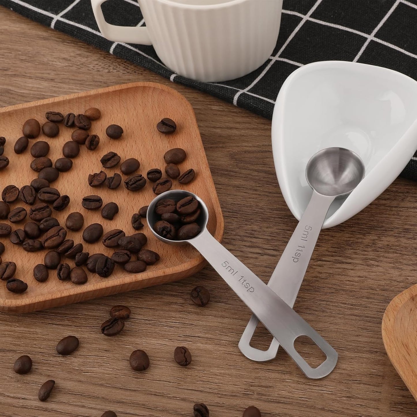 Measuring Spoons Stainless Steel Tablespoon 5 ML/1 TSP, Small Metal Teaspoons for Measuring Dry and Liquid Ingredients