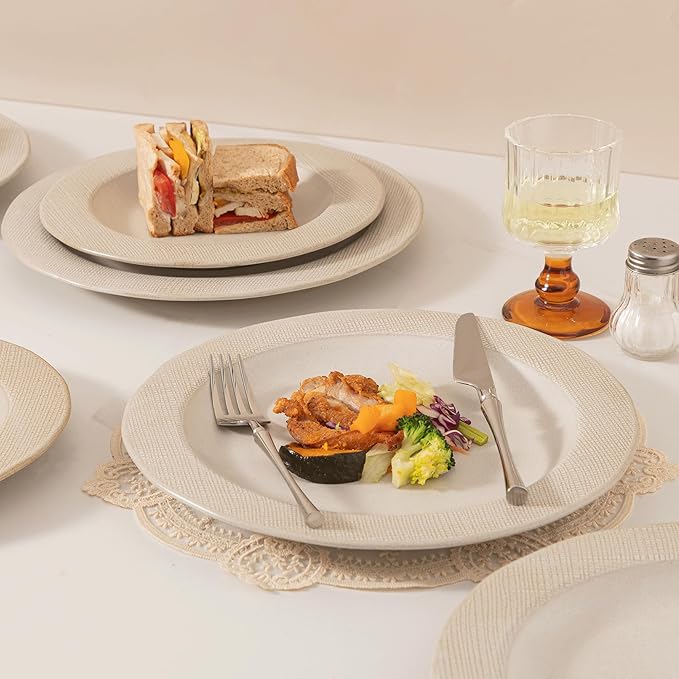 Dinnerware sets plates and bowls sets modern plates,Ceramic Dinnerware Sets,12 Pieces Porcelain Lightweight Plates,Scratch Resistant Dish Set (style - 5, 4 - Set (12pcs))