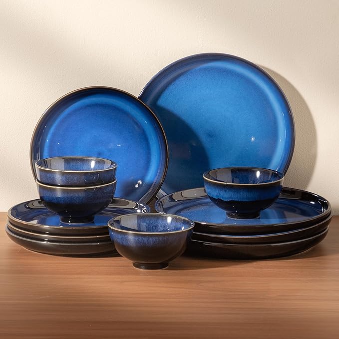 Dinnerware sets plates and bowls sets modern plates stoneware dinnerware set Plates and Bowls Set for 4, 12 Pieces Dishes,Microwave and Dishwasher Safe Tableware (style - 3, 4 - Set (12pcs))