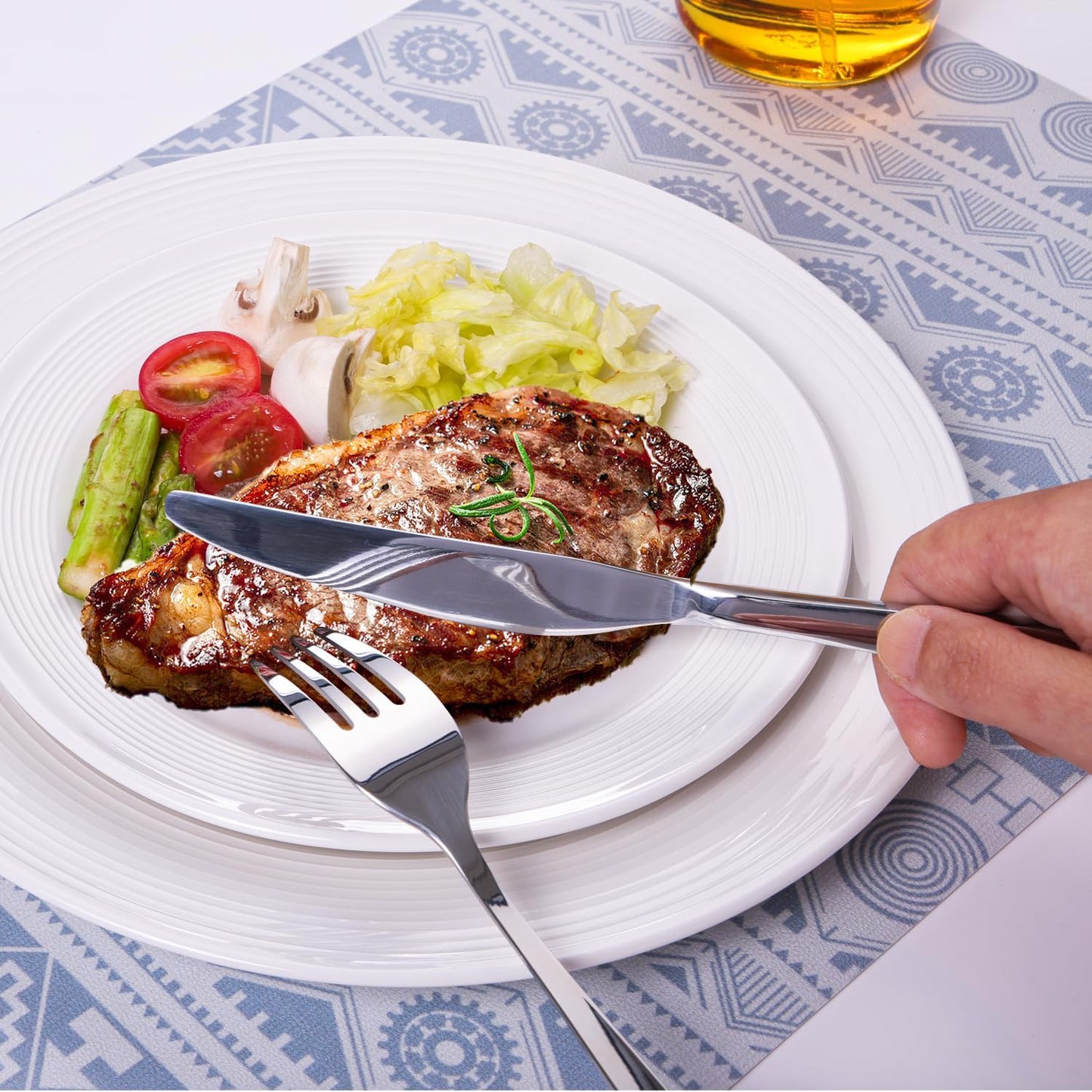 48 Piece Silverware Flatware Cutlery Set, Stainless Steel Utensils Service for 12, Include Knife Fork Spoon, Mirror Polished, Dishwasher Safe