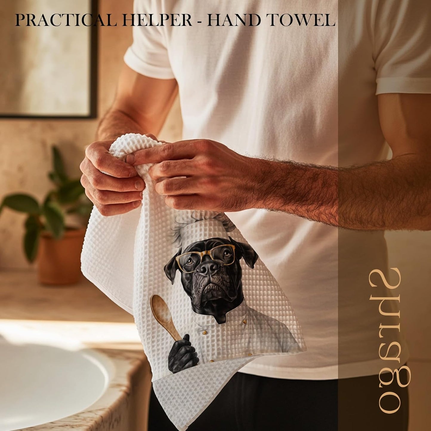 Funny Cane Corso Dog Kitchen Towels, Cane Corso Gifts for Women Dish Tea Towels for Kitchen, Dog Lovers Mom Dad Owner Gifts Decorative Hand Towels, 16x24 Inch