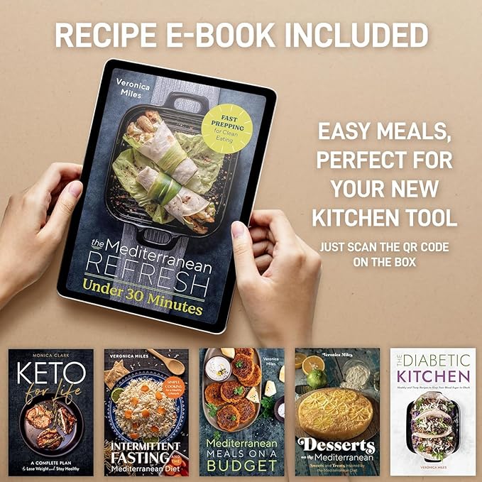 Zulay Kitchen Premium Garlic Press Set - Rust Proof & Dishwasher Safe Professional Garlic Mincer Tool - Easy-Squeeze, Easy-Clean with Soft, Ergonomic Handle - Silicone Garlic Peeler & Brush (Silver)