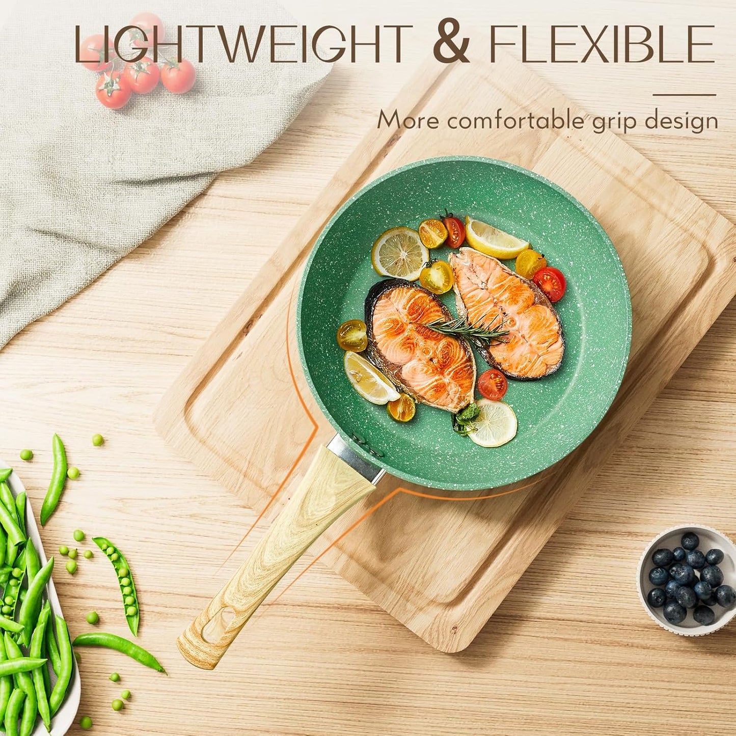 Innerwell Nonstick 9.5 Inch Skillet, Aluminum, Non-Toxic, PTFE & PFOA Free, Suitable for All Stovetops, Easy to Clean, Multipurpose