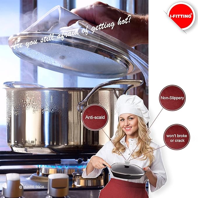 Universal Pot Pan Lids Replacement Knob, IFITTING Silicone Heat Resistant Pan Cover Holding Handles, BPA Free, Dishwasher Safe, Fits Skillets and Kitchen Cookware Covers 2Pack White