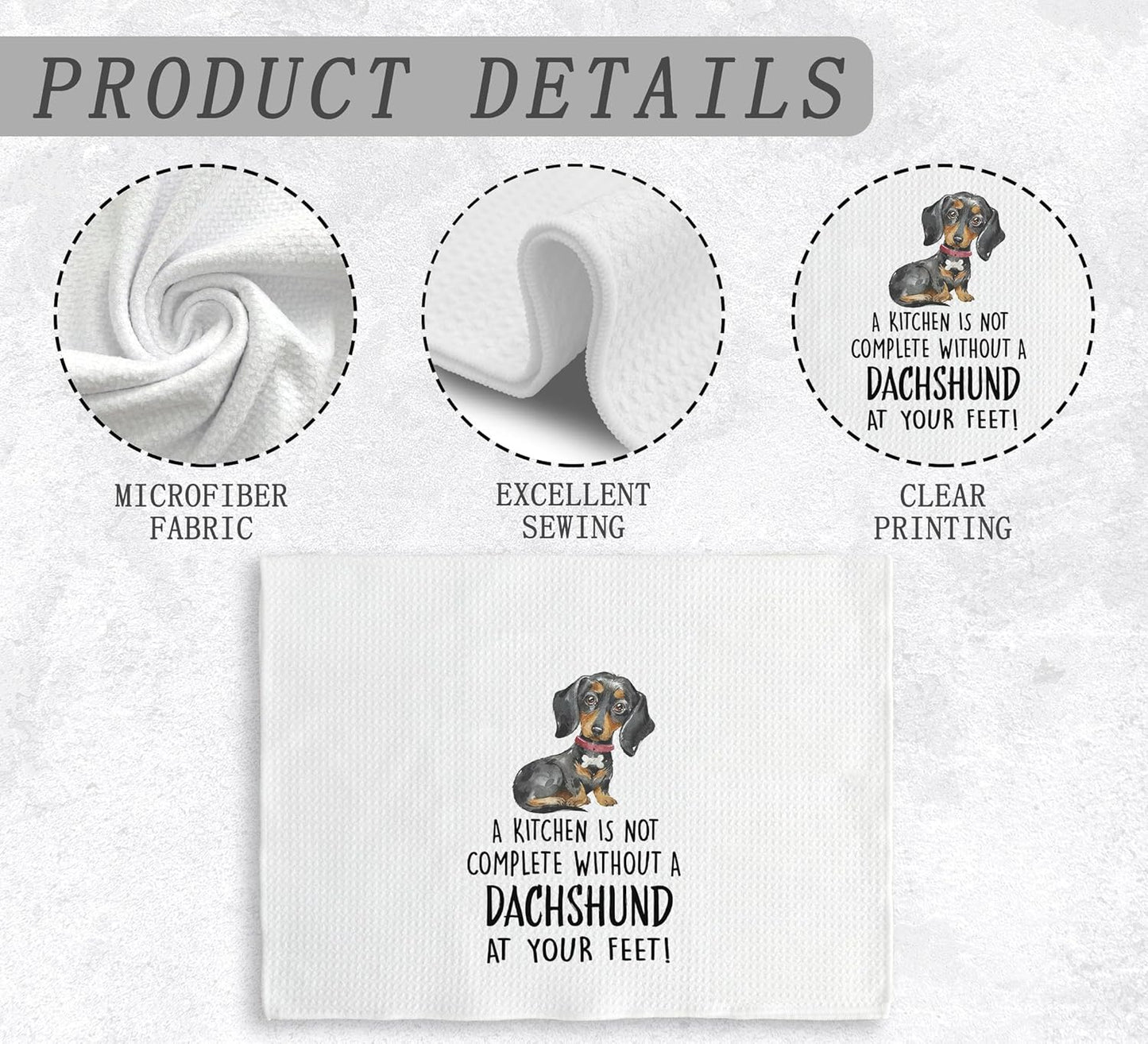 Dachshund Kitchen Towels and Dishcloths, Dachshund Gifts for Women, Dachshund Decor, Wiener Dog Gifts for Women, Dog Gifts Drying Cloth Hand Towels Tea Towels for Bathroom Kitchen, 16×24 Inches