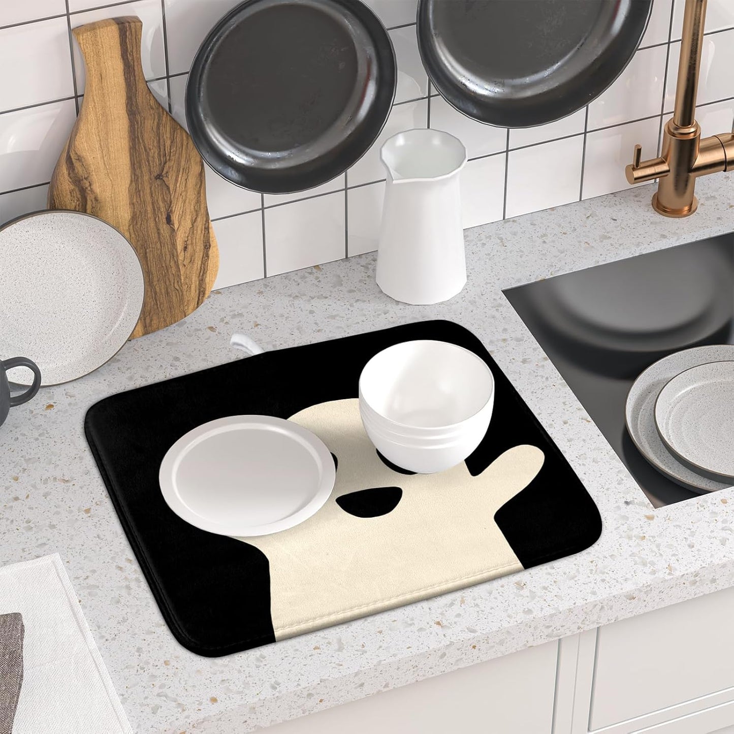 Halloween Dish Drying Mats for Kitchen Counter 16×18 Inch Halloween Ghost Spooky Festival Small Microfiber Drying Mat Kitchen Accessories Dish Rack Mat Drainer Pad Washable Absorbent