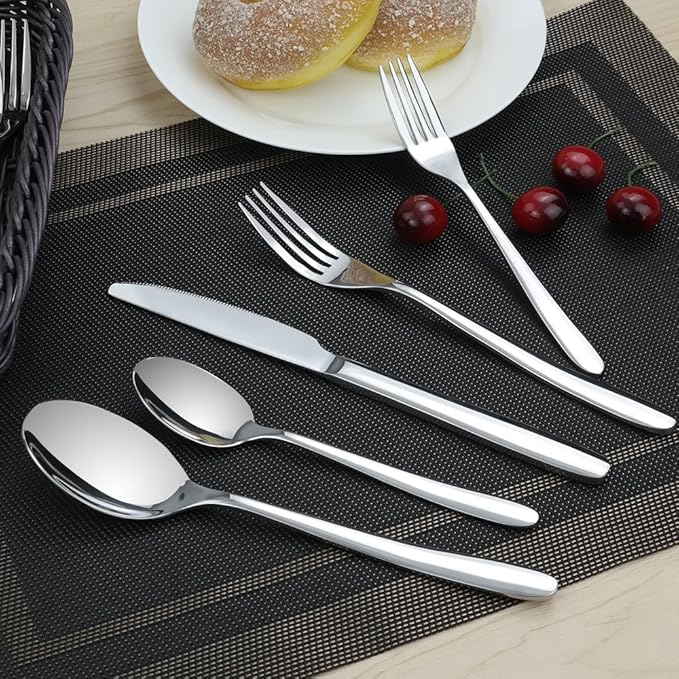 Kekow 60-Piece Stainless Steel Flatware, Cutlery Set, Service for 12