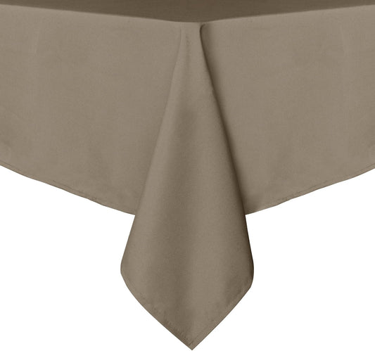 sancua Rectangle Tablecloth - 70 x 108 Inch - Stain and Wrinkle Resistant Washable Polyester Table Cloth, Decorative Fabric Table Cover for Dining Tables, Buffet Parties and Camping, Taupe