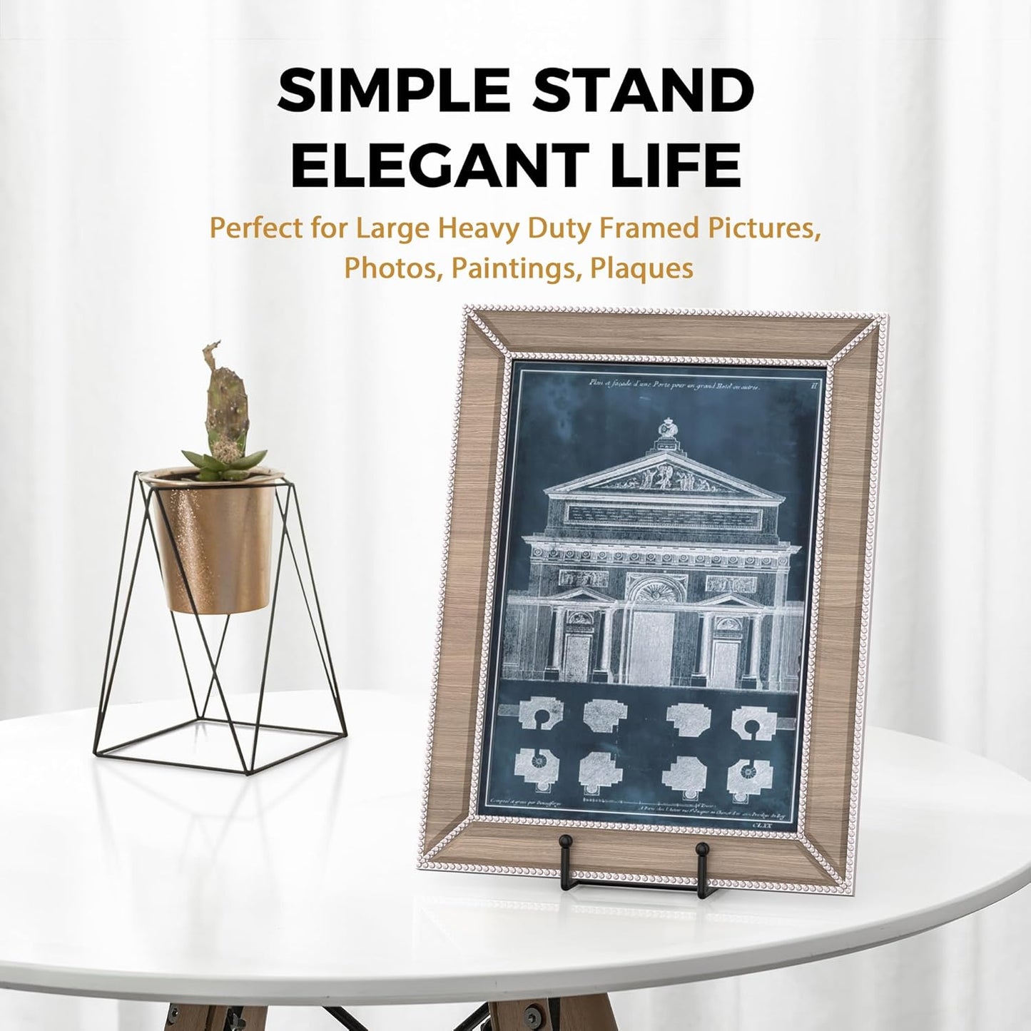 TR-LIFE 16 Inch Heavy Duty Plate Stand (2 Pack) - Metal Display Easel for Large Plates, Picture Frames, Signs, Posters, and Decorative Platters