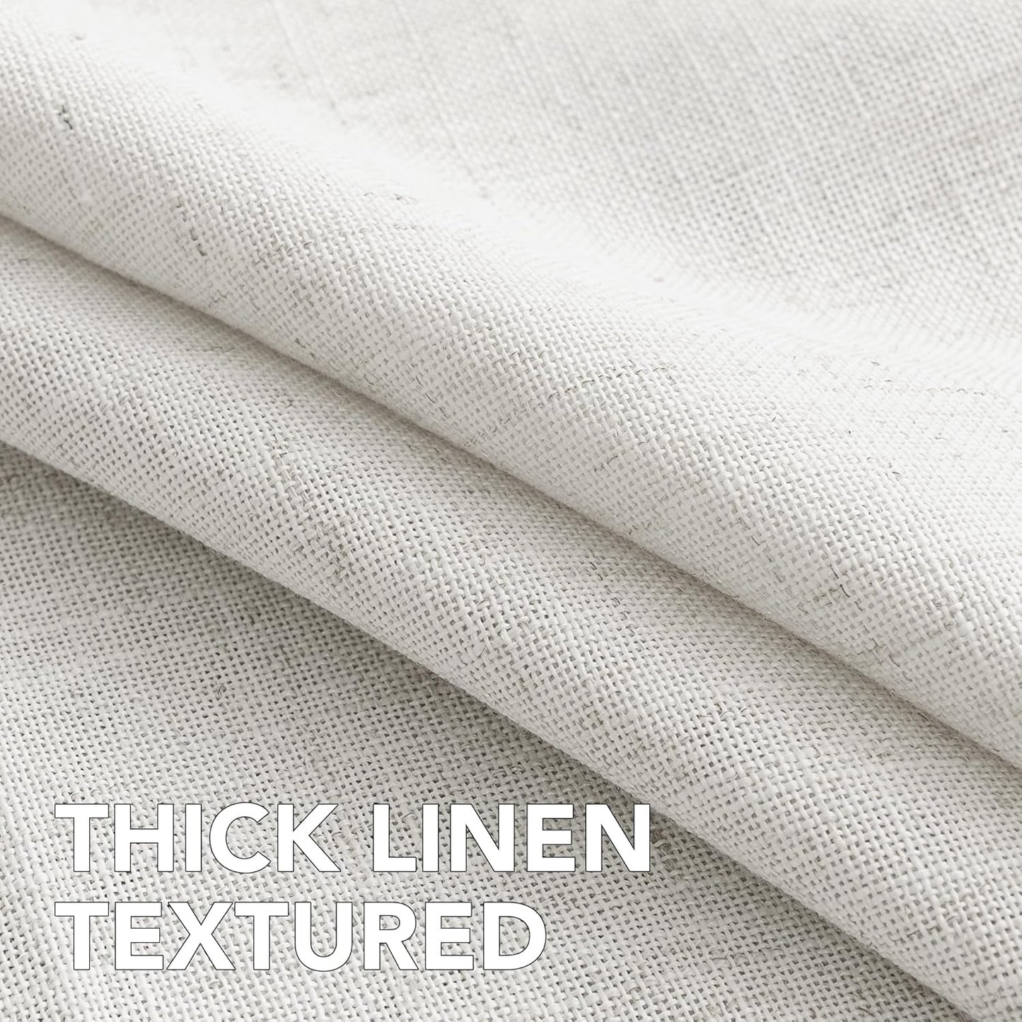 H.VERSAILTEX Linen Table Cloths Round 60 Inch Premium Tablecloth Spill-Proof Waterproof Table Cover for Dining Buffet Feature Extra Soft and Thick Fabric Wrinkle Free, White