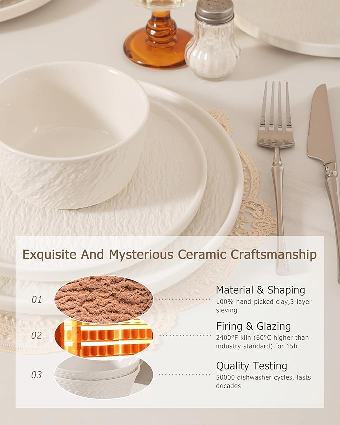 Dinnerware sets plates and bowls sets modern plates stoneware dinnerware set Plates and Bowls Set for 4, 12 Pieces Dishes,Microwave and Dishwasher Safe Tableware (style - 2, 4 - Set (12pcs))