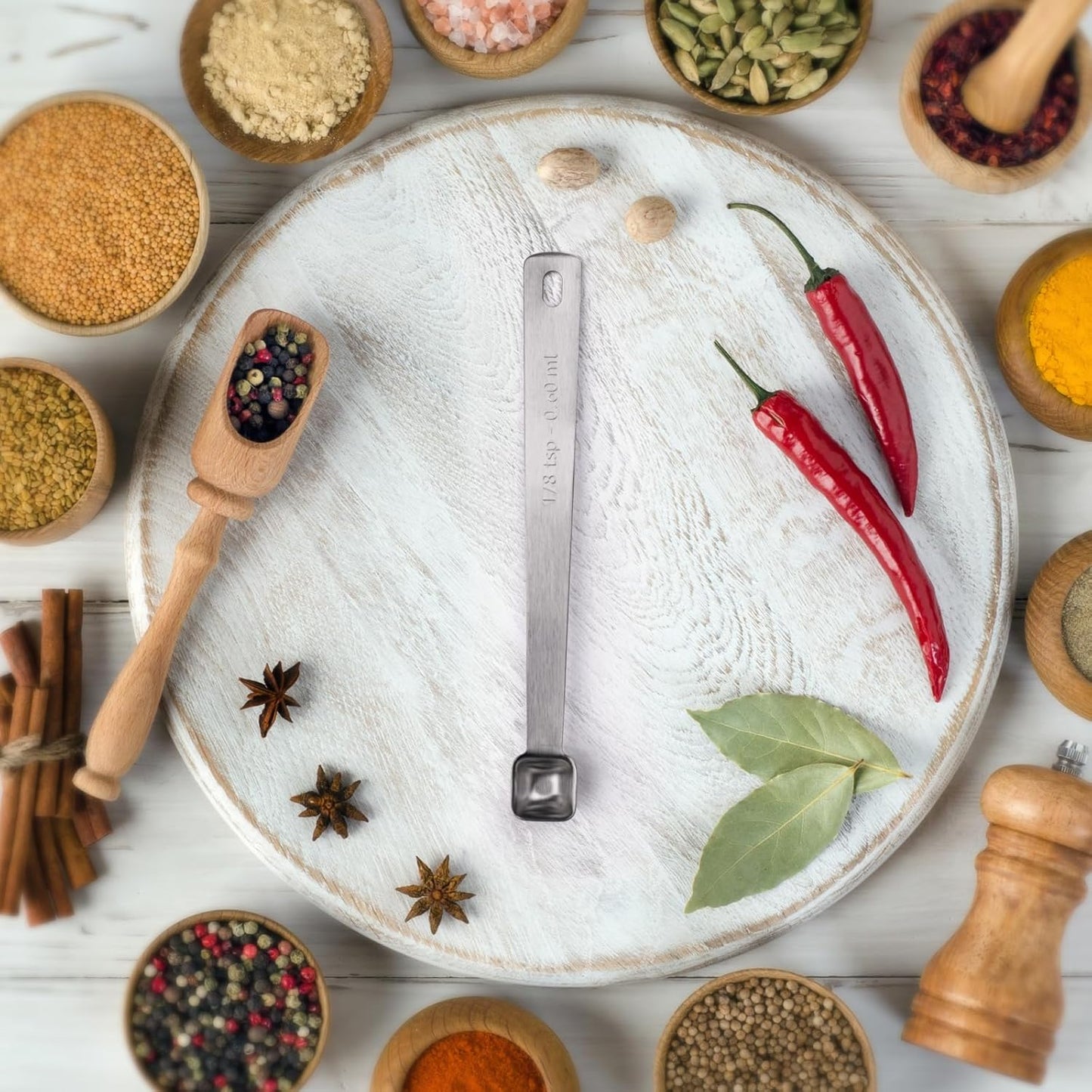 1PCS 1/8 Teaspoon(1/8tsp, 0.6ml) Single Tiny Measuring Spoon, Small Individual Stainless Steel Measure Spoons Only