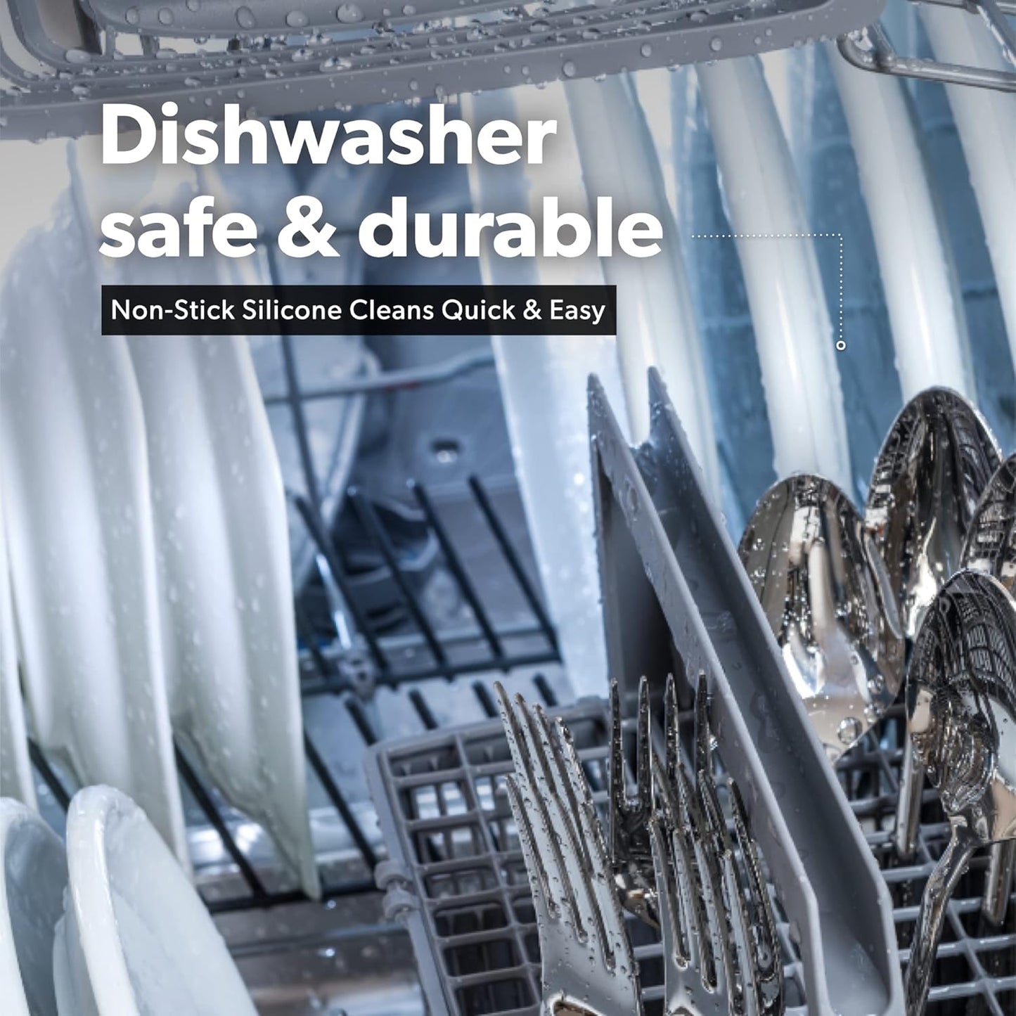 DI ORO Silicone Ladle & Spoons for Cooking – Large Kitchen Spoons for Mixing, Serving, & Stirring - Soup Ladle with Wide Bowl - High Heat Silicone Kitchen Utensils for Nonstick Cookware Safe (Black)