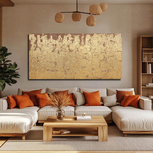 VAYIMDH Abstract Canvas Wall Art Gold Wall Painting Contemporary Home Wall Decor 29"x58" Large Artwork for Living Room Office Decor