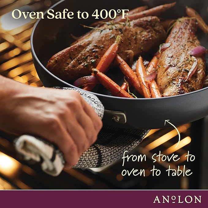Anolon Advanced Home Hard-Anodized Nonstick Wide Stock Pot/Stockpot (7.5-Quart, Moonstone)