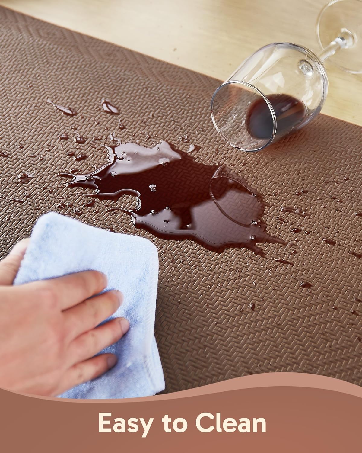 Ophanie Kitchen Mats for Floor, 3/4 Inch Thick Kitchen Rugs, 20x32 Anti Fatigue Standing Cushioned Mat, Waterproof,Comfort Ergonomic Mat for Office, Home, Sink, Brown Non-Slip Bottom