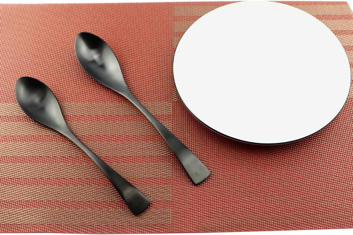 24-Piece Flatware Set,Extra Thick Heavy Duty - 18/10 Stainless Steel Cutlery Sets,High Matte Black Finish Silverware Flatware Sets Service for 4,Use for Home,Kitchen Utensil Sets